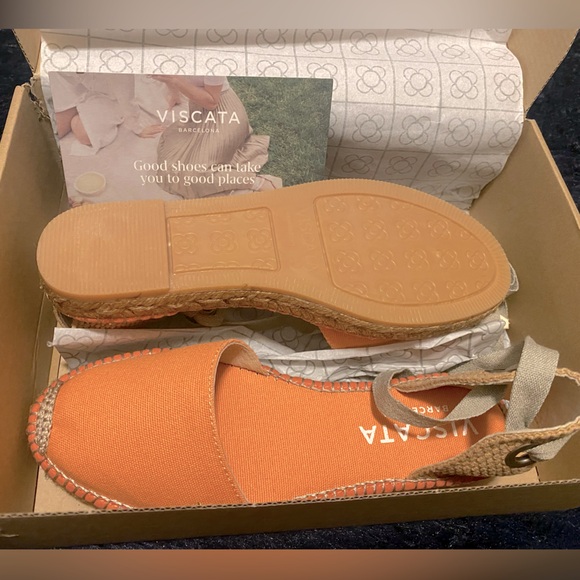 NWT Viscata Barcelona Candell Limited Edition Canvas Espadrille Flats, Lipstick - Picture 7 of 8